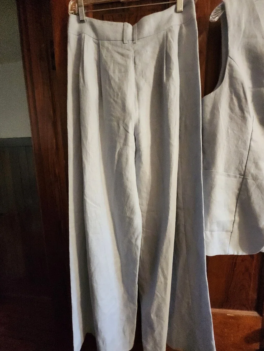 Posse Parker Light Blue Linen Pant And Vest Set